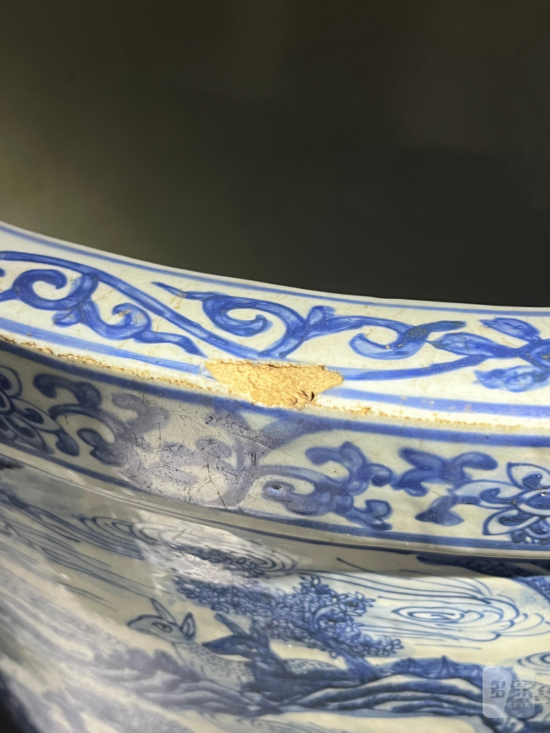 明万历  青花“受天百禄”百鹿图大缸 - 图28
